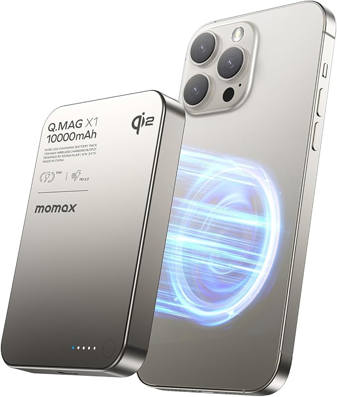 Momax Q.MAG Ultra-Slim Magnetic Power Bank 10000mAh – wireless MagSafe charging power bank available online in Doha, Qatar. Momax Q.MAG Ultra-Slim Magnetic Power Bank 10000mAh – wireless MagSafe charging power bank available online in Doha, Qatar.